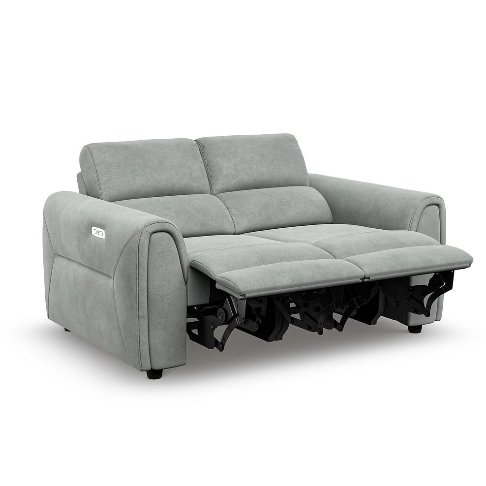 Santorini 2 Seater Electric Recliner Sofa with Power Headrests in Nomad Pebble Fabric 4