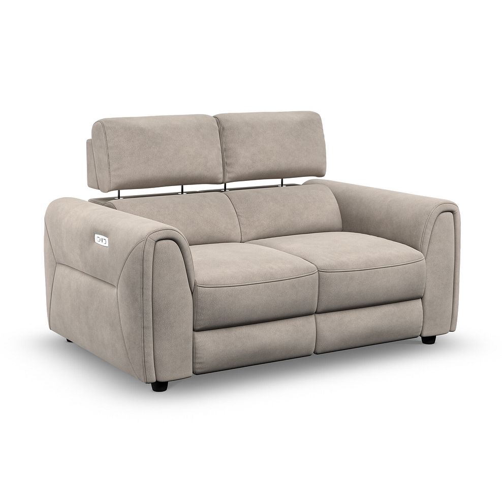 Santorini 2 Seater Electric Recliner Sofa with Power Headrests in Nomad Sahara Fabric 2