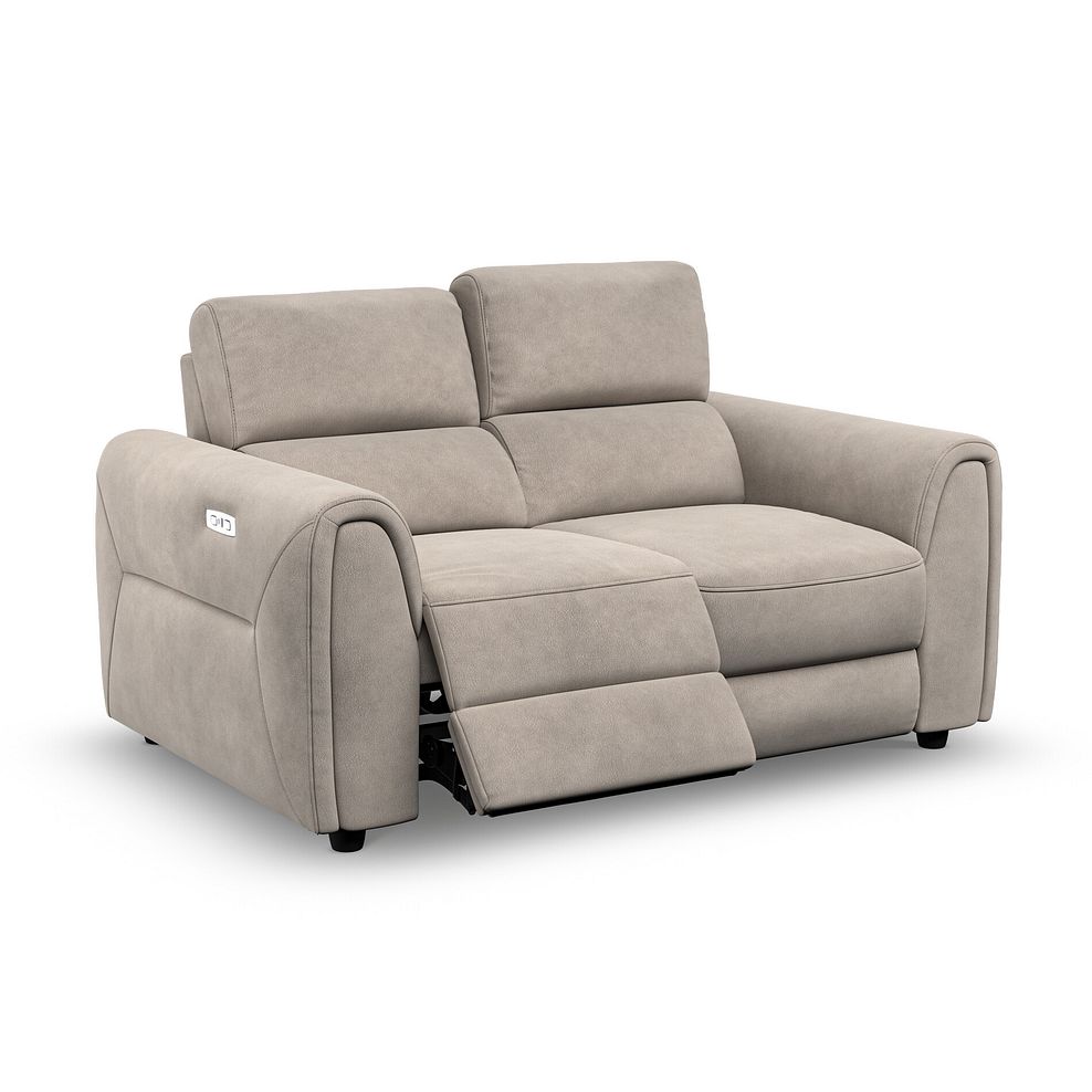 Santorini 2 Seater Electric Recliner Sofa with Power Headrests in Nomad Sahara Fabric 3