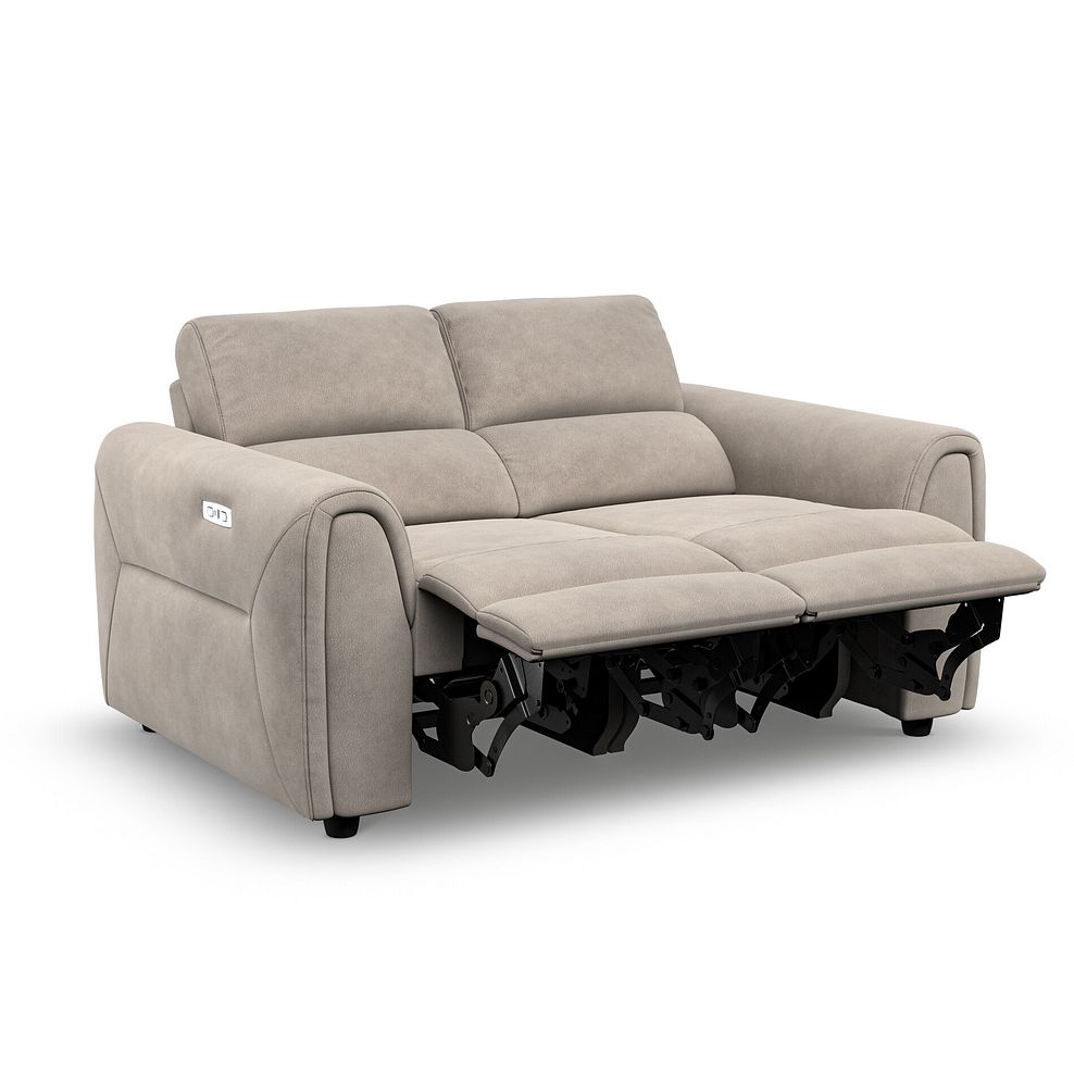 Santorini 2 Seater Electric Recliner Sofa with Power Headrests in Nomad Sahara Fabric 4