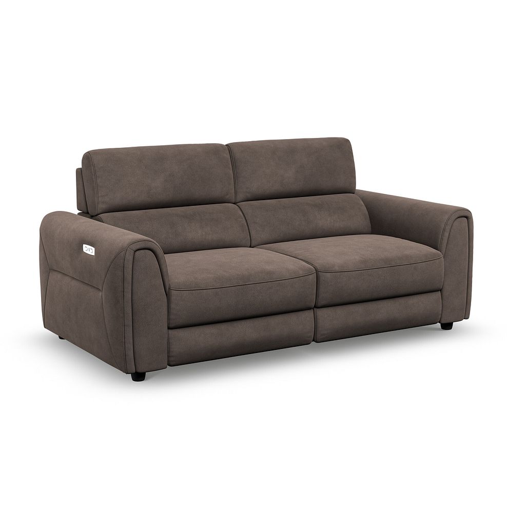Santorini 3 Seater Electric Recliner Sofa with Power Headrests in Nomad Driftwood Fabric 1