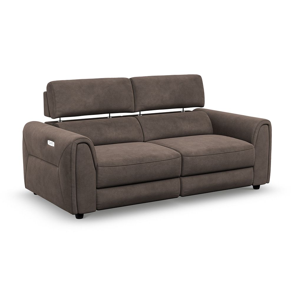 Santorini 3 Seater Electric Recliner Sofa with Power Headrests in Nomad Driftwood Fabric 2