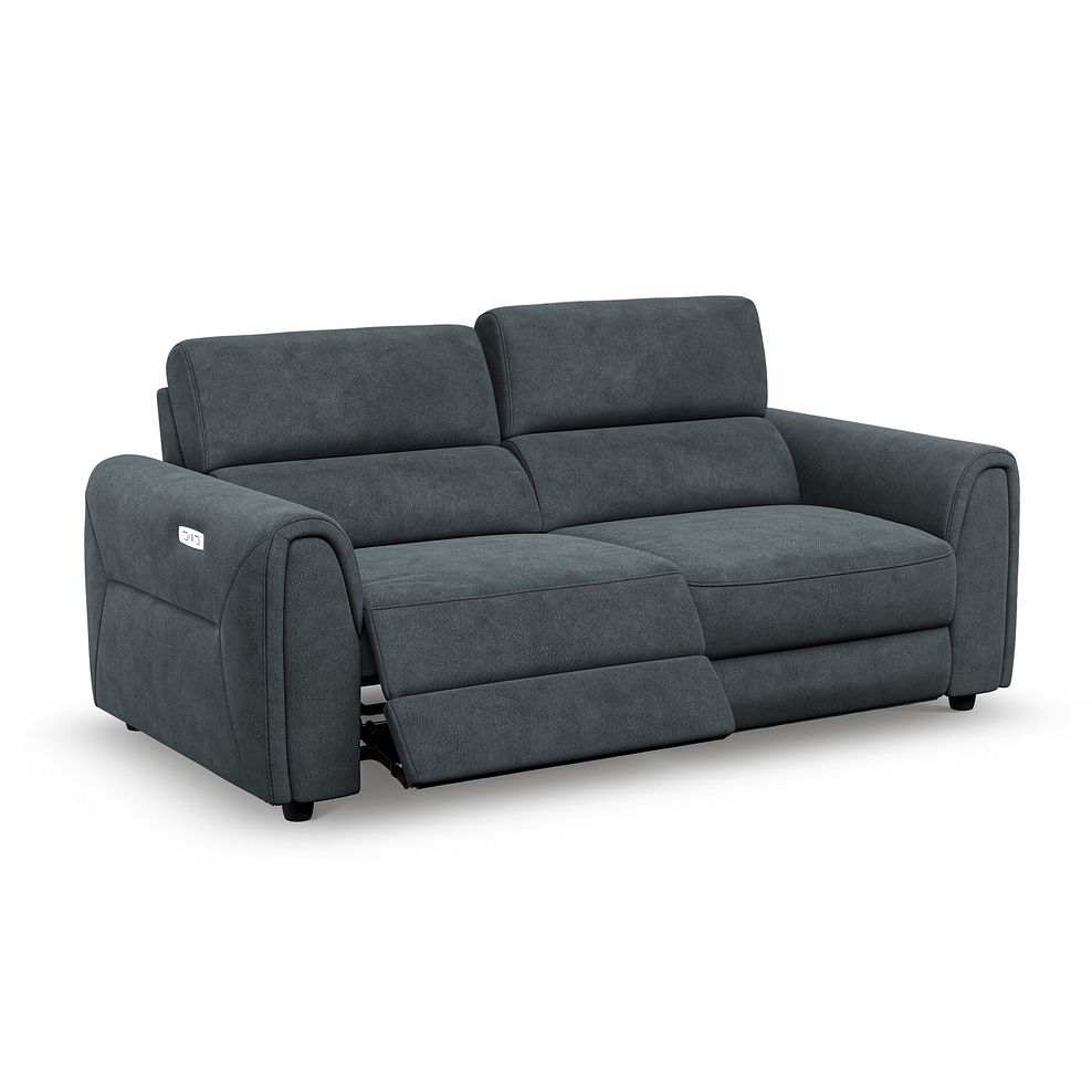 Santorini 3 Seater Electric Recliner Sofa with Power Headrests in Nomad Harbour Mist Fabric 3