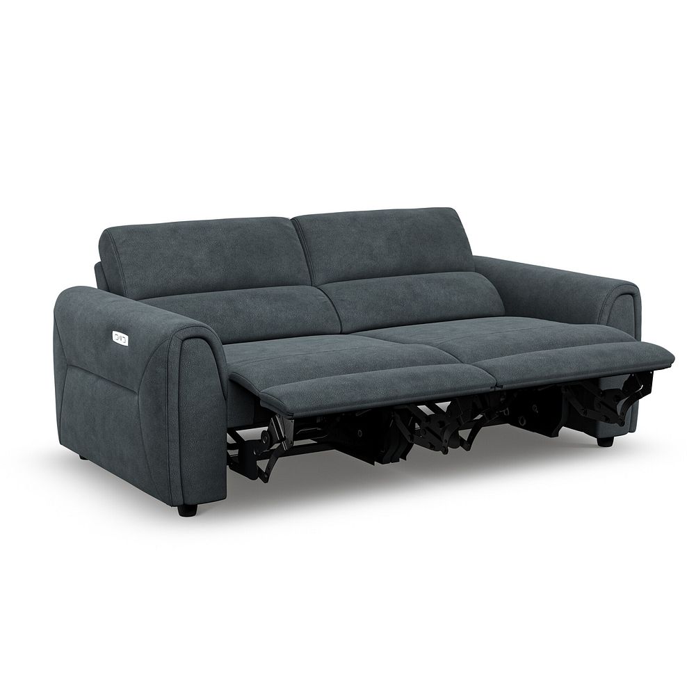 Santorini 3 Seater Electric Recliner Sofa with Power Headrests in Nomad Harbour Mist Fabric 5