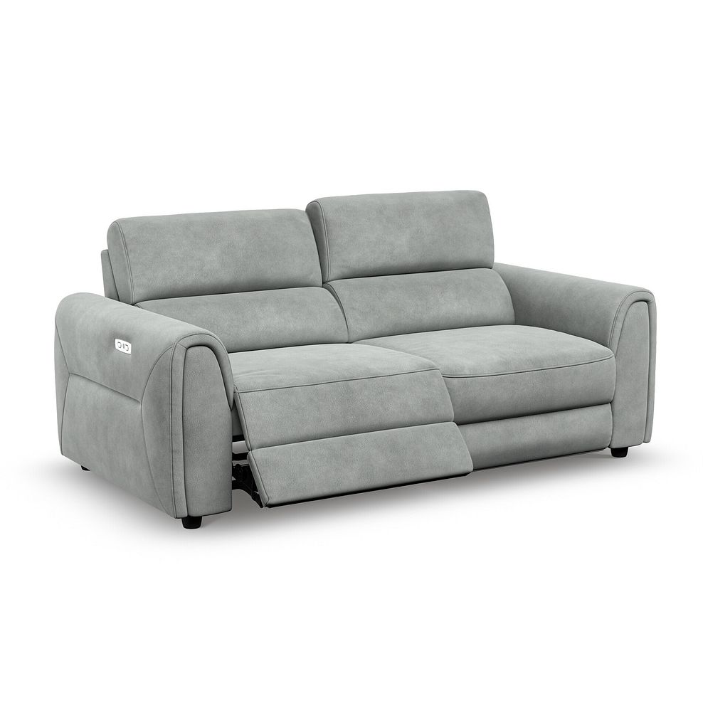 Santorini 3 Seater Electric Recliner Sofa with Power Headrests in Nomad Pebble Fabric 3