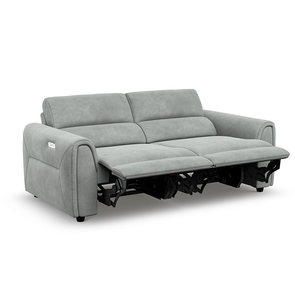 Santorini 3 Seater Electric Recliner Sofa with Power Headrests in Nomad Pebble Fabric 4
