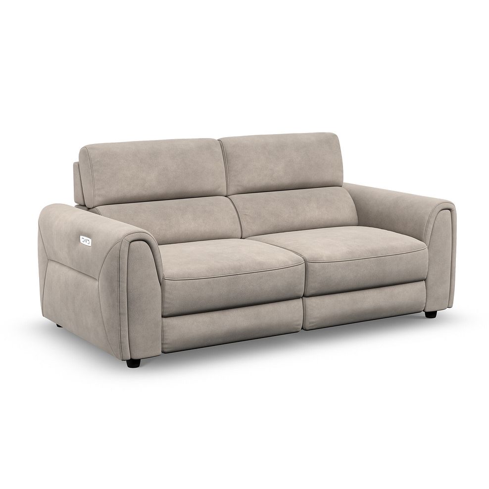 Santorini 3 Seater Electric Recliner Sofa with Power Headrests in Nomad Sahara Fabric 1