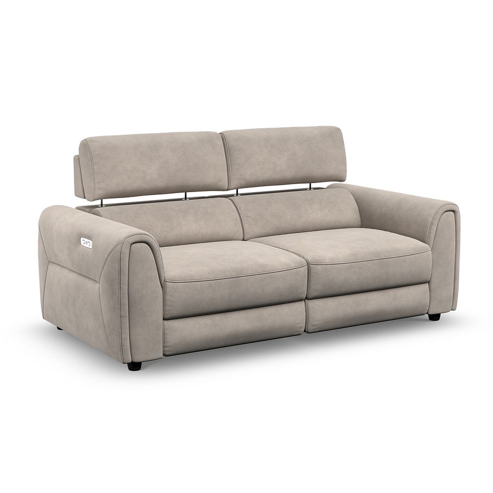 Santorini 3 Seater Electric Recliner Sofa with Power Headrests in Nomad Sahara Fabric 2