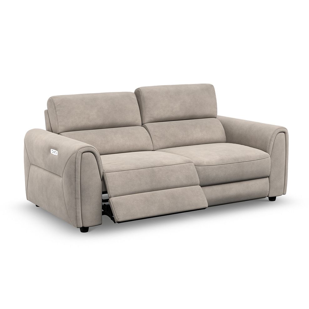 Santorini 3 Seater Electric Recliner Sofa with Power Headrests in Nomad Sahara Fabric 3