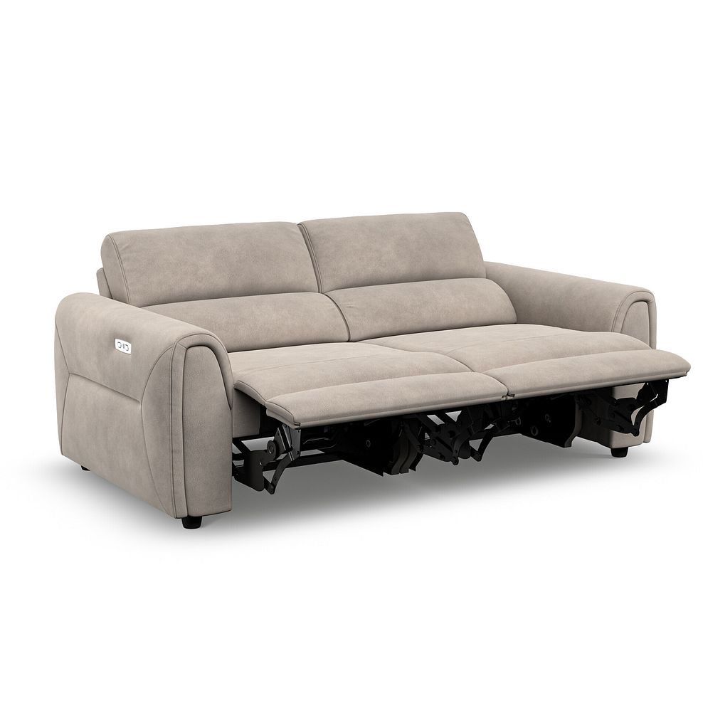 Santorini 3 Seater Electric Recliner Sofa with Power Headrests in Nomad Sahara Fabric 4