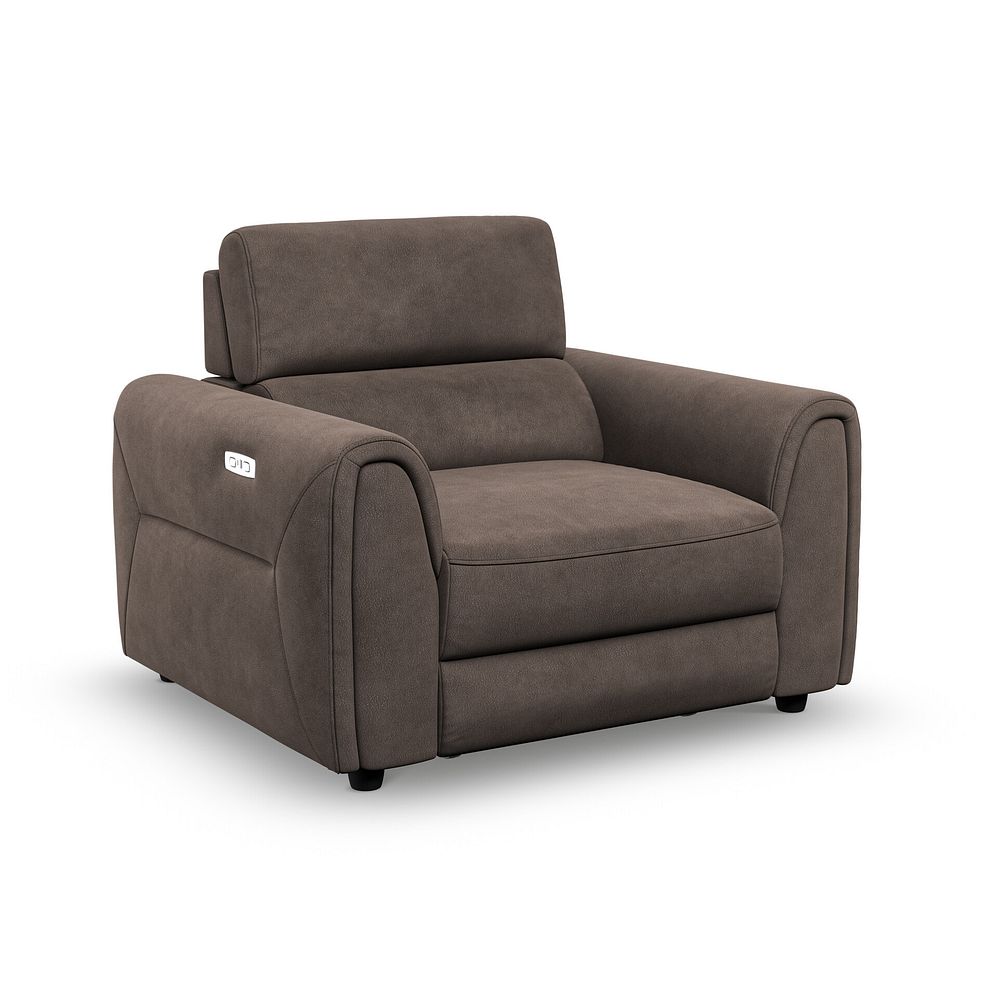 Santorini Power Motion Chaise Armchair and Power Headrest in  Nomad Driftwood Fabric 1