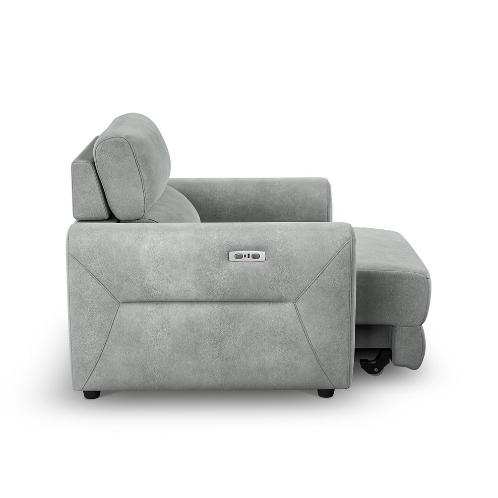 Santorini Power Motion Chaise Armchair and Power Headrest in  Nomad Pebble Fabric 3