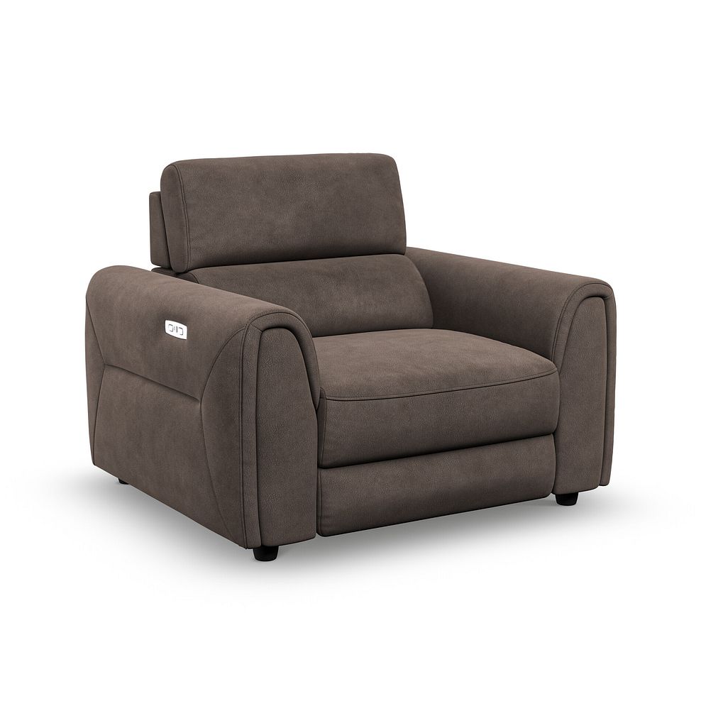 Santorini Electric Recliner Armchair with Power Headrest in  Nomad Driftwood Fabric 1