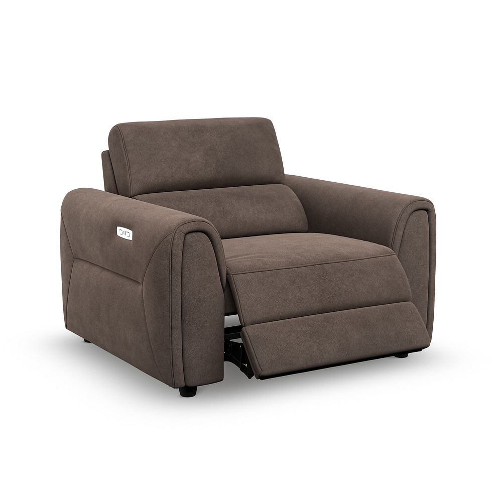 Santorini Electric Recliner Armchair with Power Headrest in  Nomad Driftwood Fabric 3