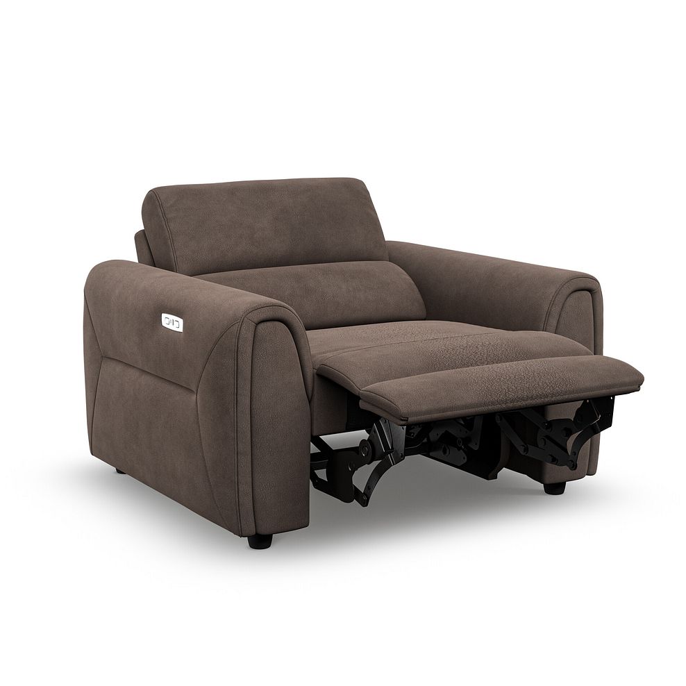 Santorini Electric Recliner Armchair with Power Headrest in  Nomad Driftwood Fabric 4