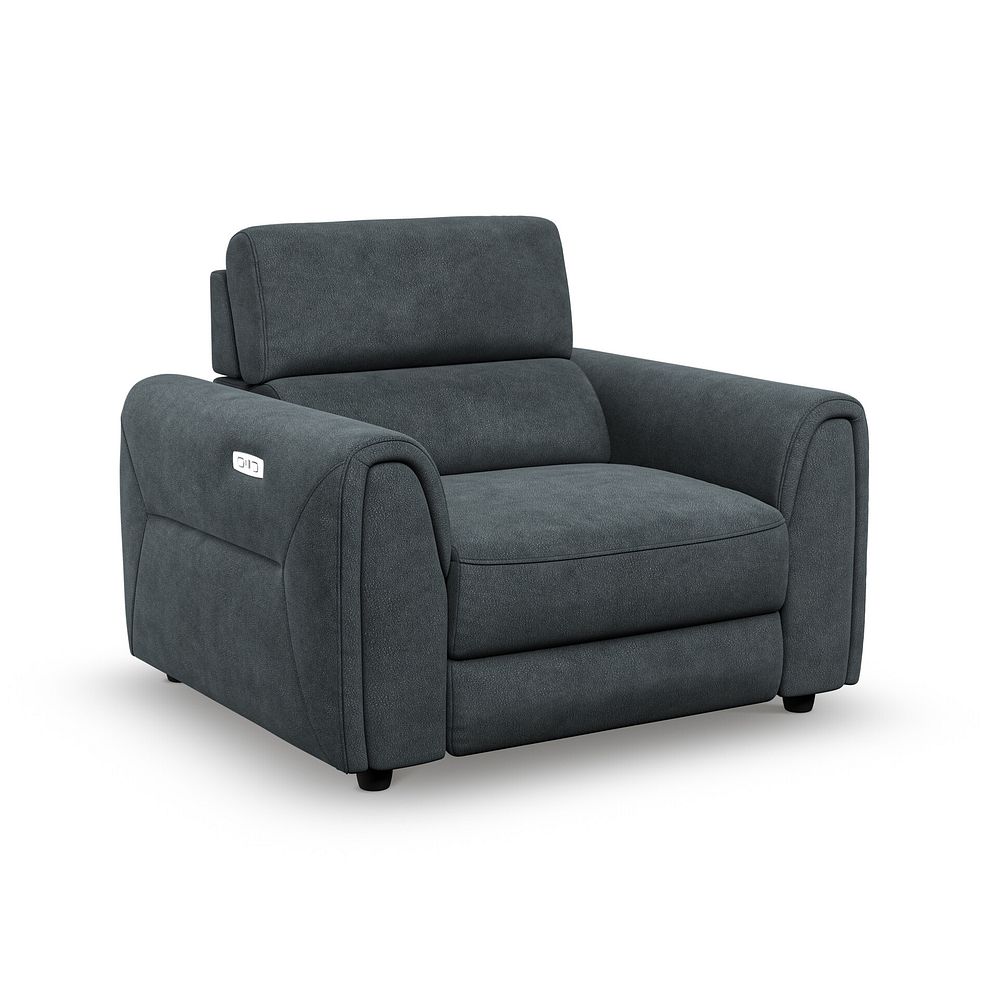 Santorini Electric Recliner Armchair with Power Headrest in  Nomad Harbour Mist Fabric 1