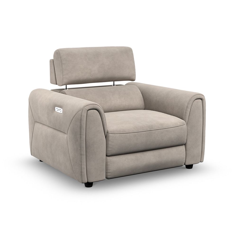 Santorini Electric Recliner Armchair with Power Headrest in  Nomad Sahara Fabric 2