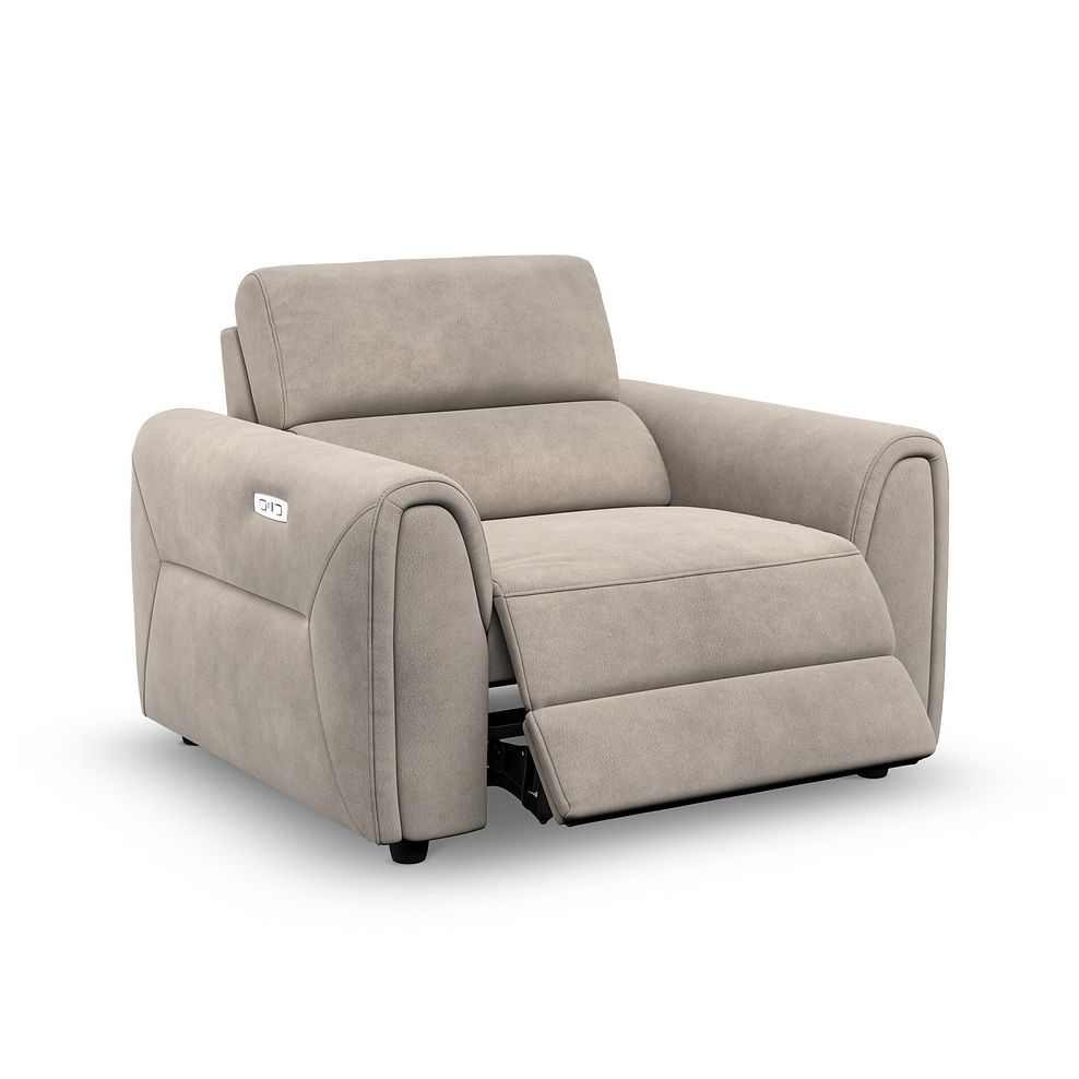 Santorini Electric Recliner Armchair with Power Headrest in  Nomad Sahara Fabric 3