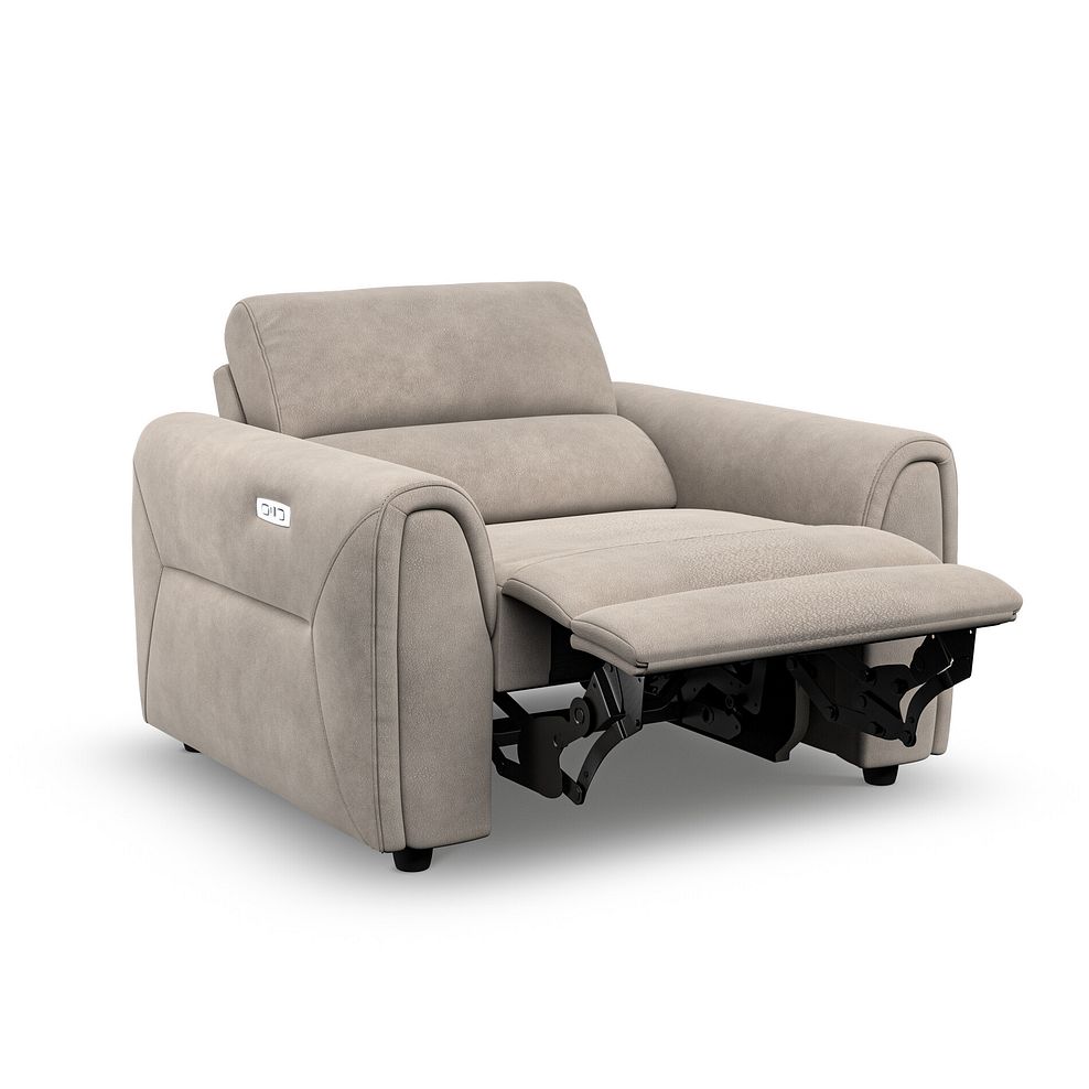 Santorini Electric Recliner Armchair with Power Headrest in  Nomad Sahara Fabric 4