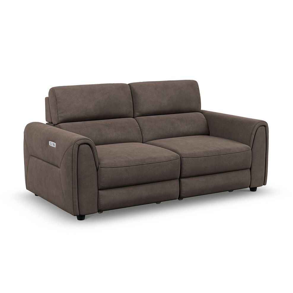 Santorini Modular 2 Seater Electric Reclining Sofa with Double End Motion Chaises in Nomad Driftwood Fabric- GROUP 8 1
