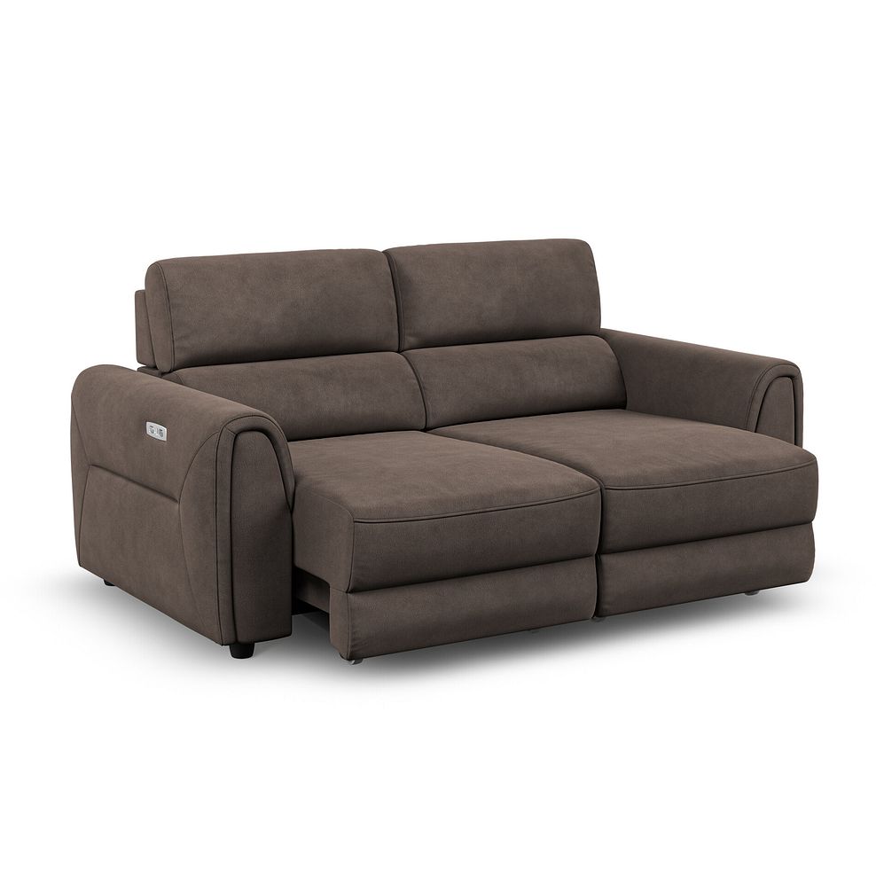 Santorini Modular 2 Seater Electric Reclining Sofa with Double End Motion Chaises in Nomad Driftwood Fabric- GROUP 8 2