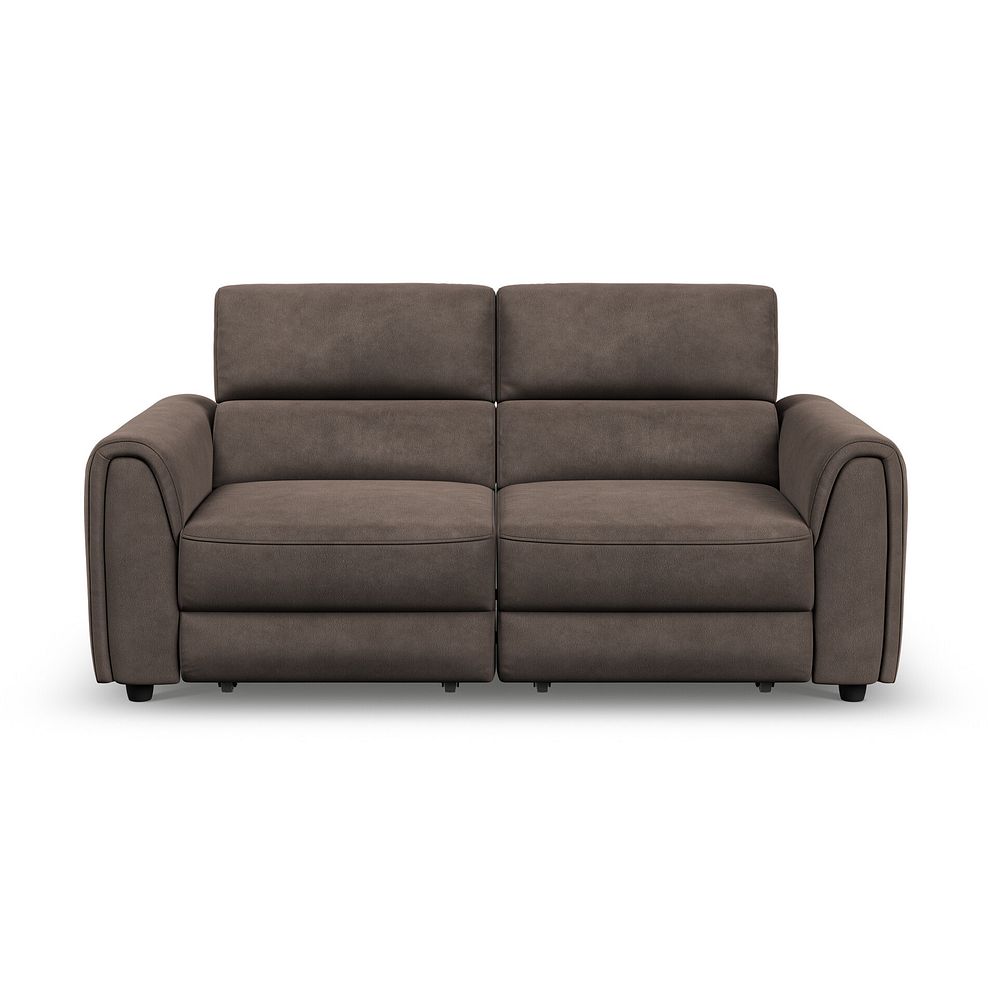 Santorini Modular 2 Seater Electric Reclining Sofa with Double End Motion Chaises in Nomad Driftwood Fabric- GROUP 8 3