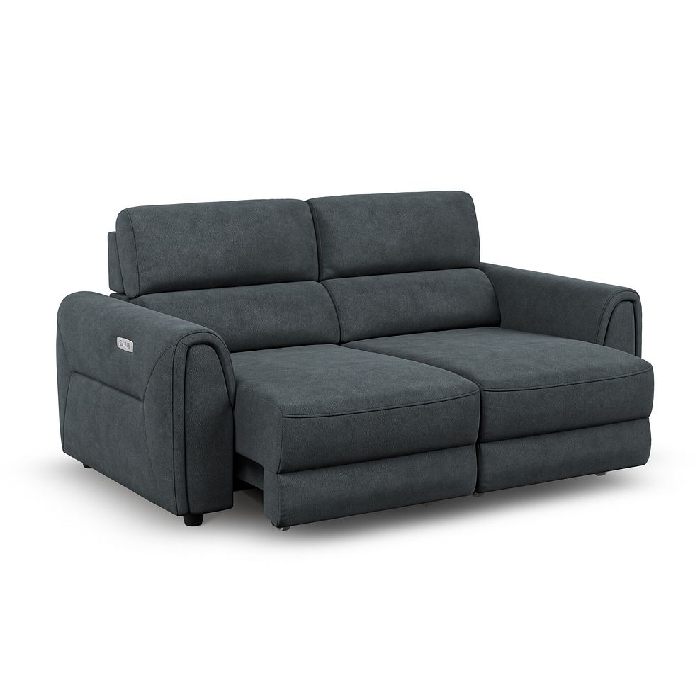 Santorini Modular 2 Seater Electric Reclining Sofa with Double End Motion Chaises in Nomad Harbour Mist Fabric- GROUP 8 2