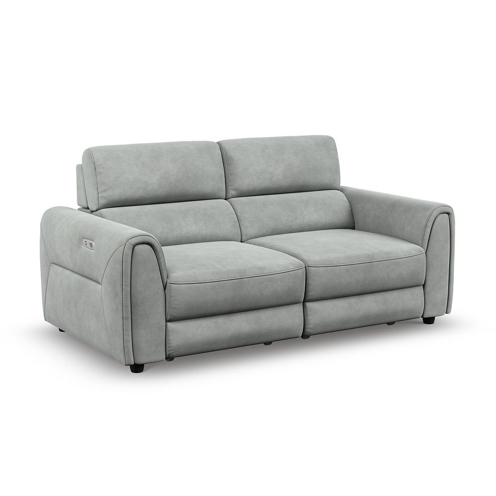 Santorini Modular 2 Seater Electric Reclining Sofa with Double End Motion Chaises in Nomad Pebble Fabric- GROUP 8 1