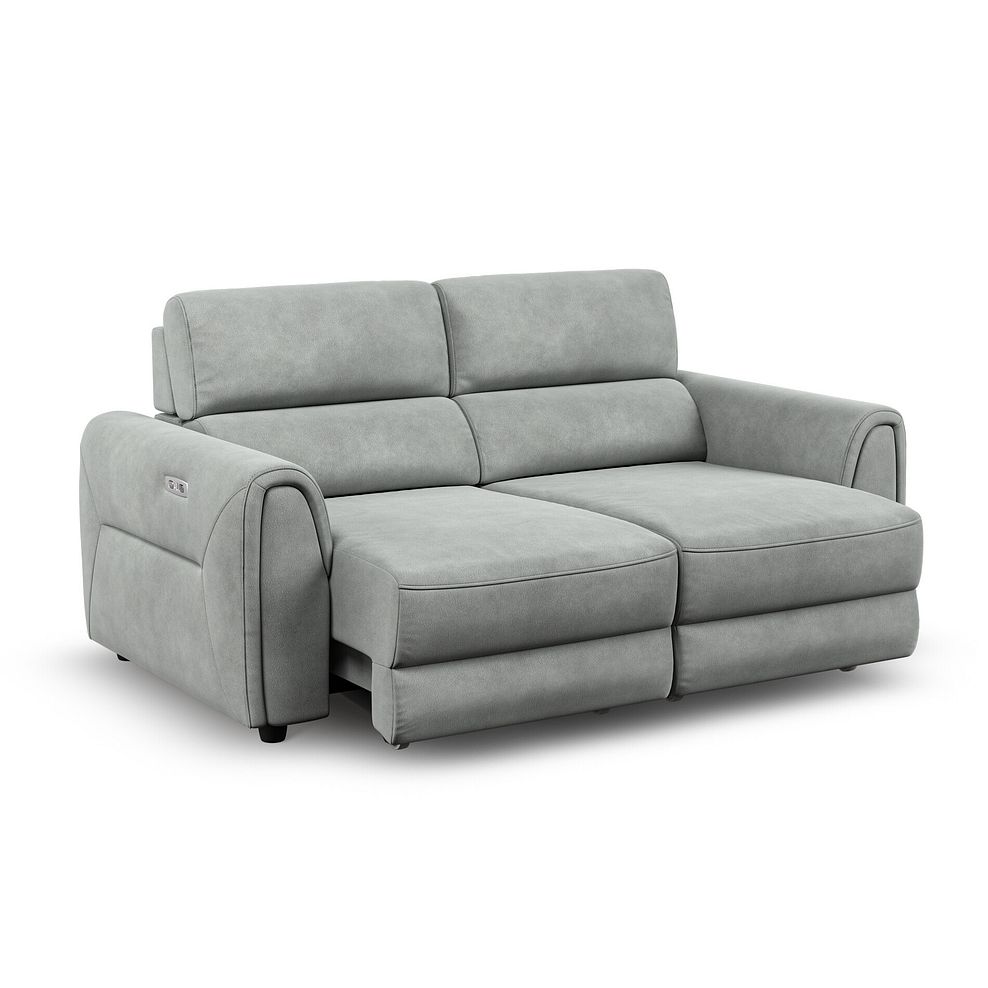 Santorini Modular 2 Seater Electric Reclining Sofa with Double End Motion Chaises in Nomad Pebble Fabric- GROUP 8 2