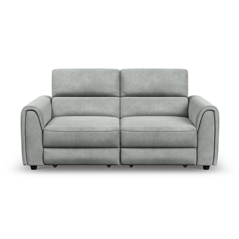 Santorini Modular 2 Seater Electric Reclining Sofa with Double End Motion Chaises in Nomad Pebble Fabric- GROUP 8 3