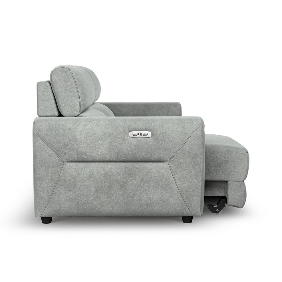 Santorini Modular 2 Seater Electric Reclining Sofa with Double End Motion Chaises in Nomad Pebble Fabric- GROUP 8 6