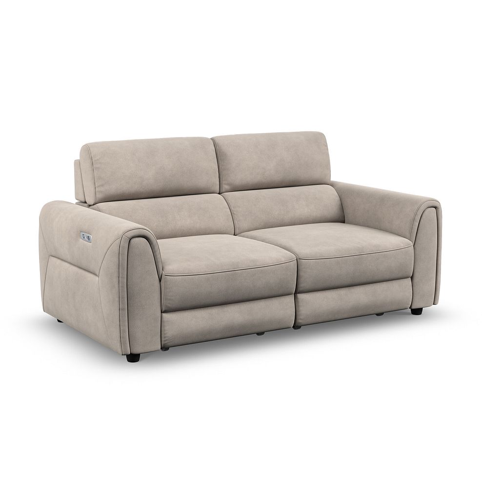 Santorini Modular 2 Seater Electric Reclining Sofa with Double End Motion Chaises in Nomad Sahara Fabric- GROUP 8 1