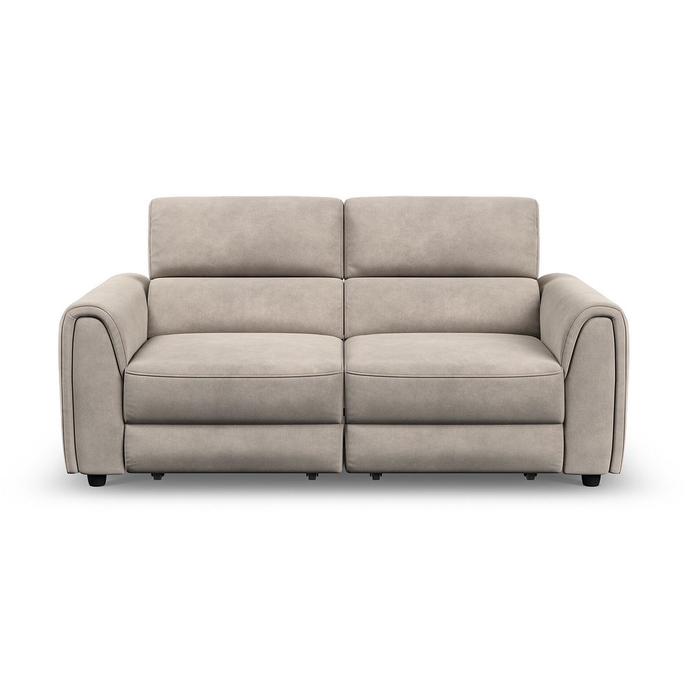 Santorini Modular 2 Seater Electric Reclining Sofa with Double End Motion Chaises in Nomad Sahara Fabric- GROUP 8 3