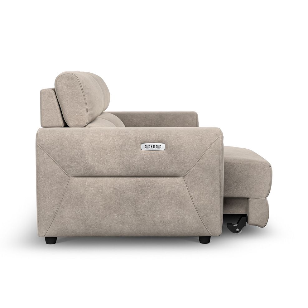 Santorini Modular 2 Seater Electric Reclining Sofa with Double End Motion Chaises in Nomad Sahara Fabric- GROUP 8 6