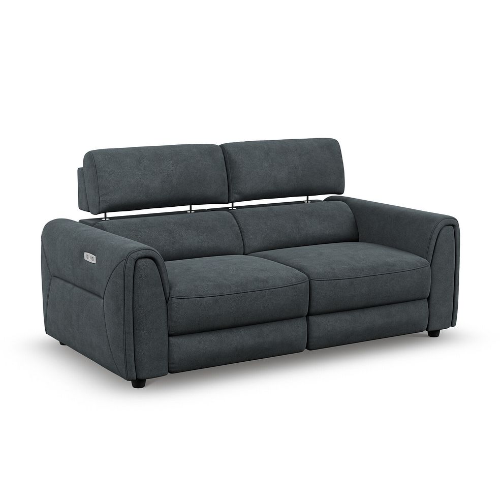 Santorini Modular 2 Seater Electric Reclining Sofa with Power Headrests in Nomad Harbour Mist Fabric  - GROUP 8 2