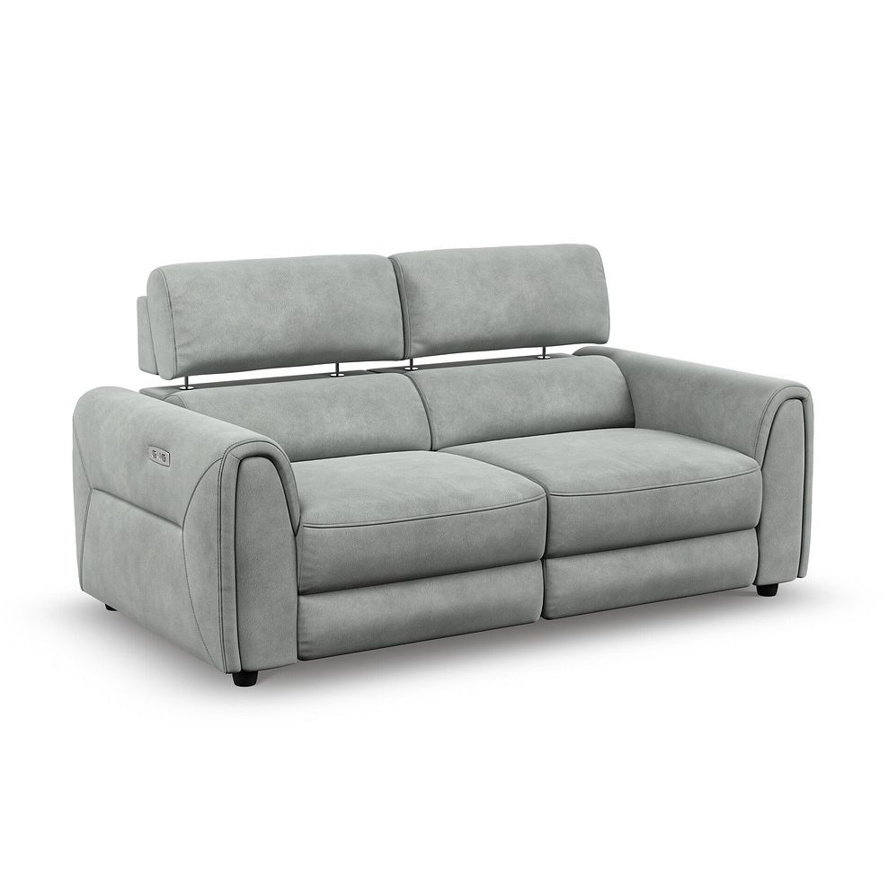 Santorini Modular 2 Seater Electric Reclining Sofa with Power Headrests in Nomad Pebble Fabric  - GROUP 8 2