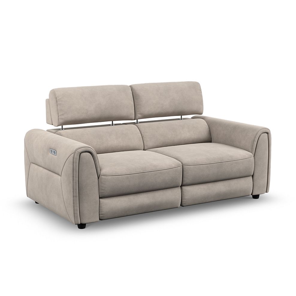 Santorini Modular 2 Seater Electric Reclining Sofa with Power Headrests in Nomad Sahara Fabric  - GROUP 8 2