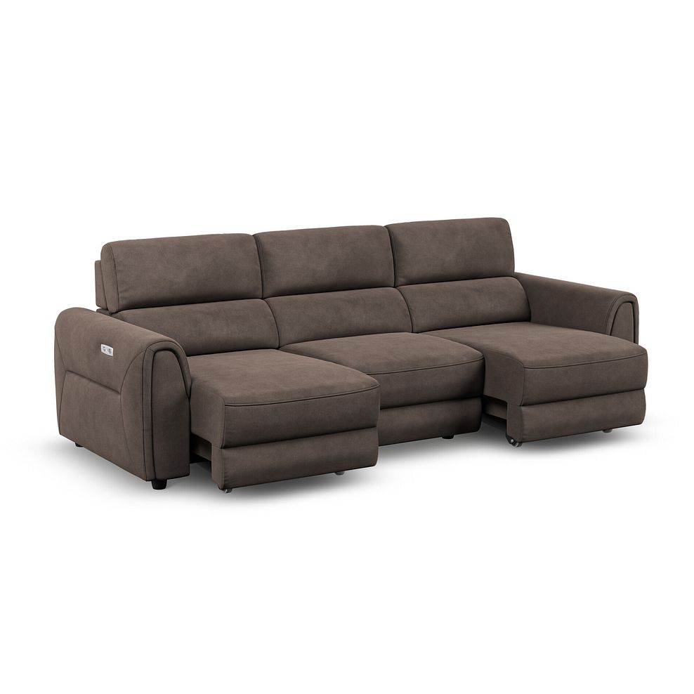Santorini  Modular 3 Seater Power Motion Chaise Sofa in Nomad Driftwood Fabric- GROUP 9 2