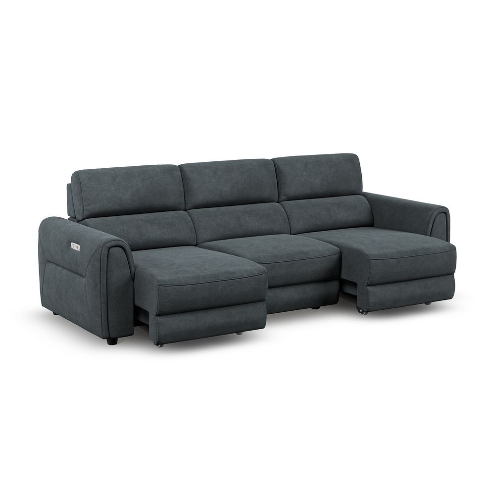 Santorini  Modular 3 Seater Power Motion Chaise Sofa in Nomad Harbour Mist Fabric- GROUP 9 2