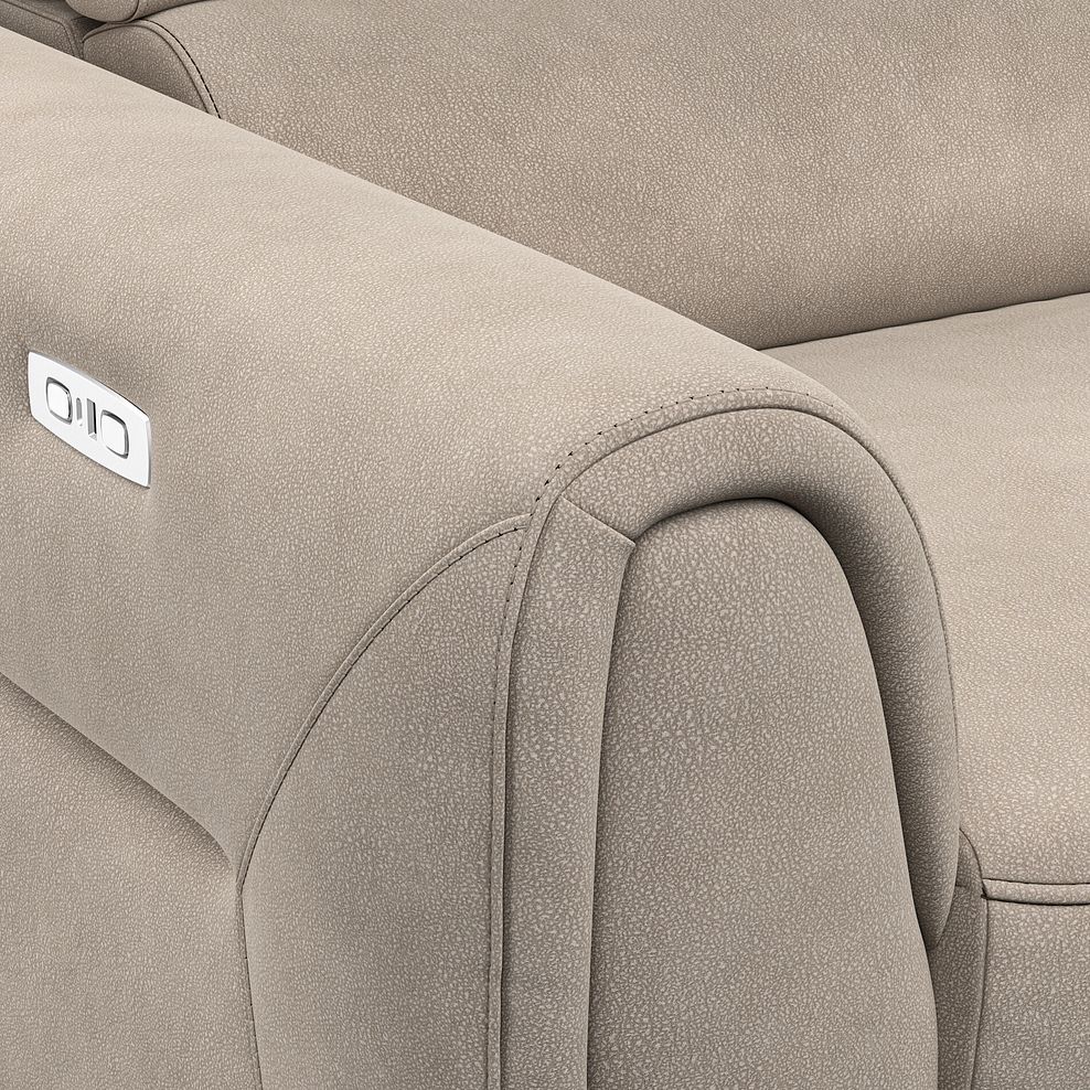 Santorini  Modular 3 Seater Power Motion Chaise Sofa in Nomad Sahara Fabric- GROUP 9 7