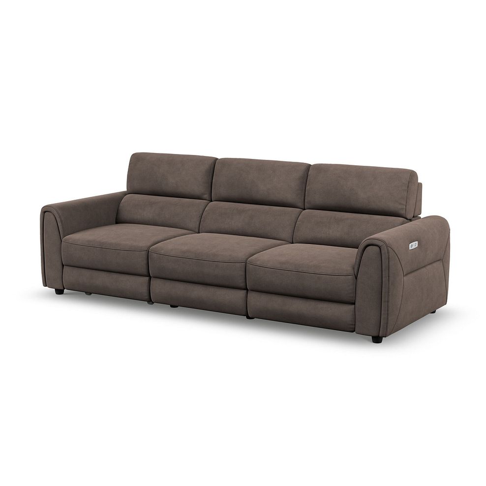 Santorini Modular 3 Seater Power Chaise Left Hand Corner Sofa and Power Headres in Nomad Driftwood Fabric- GROUP 9 1