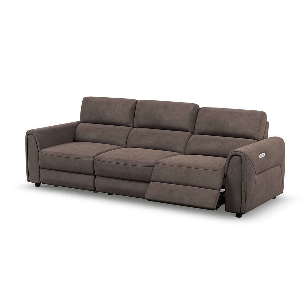 Santorini Modular 3 Seater Power Chaise Left Hand Corner Sofa and Power Headres in Nomad Driftwood Fabric- GROUP 9 4