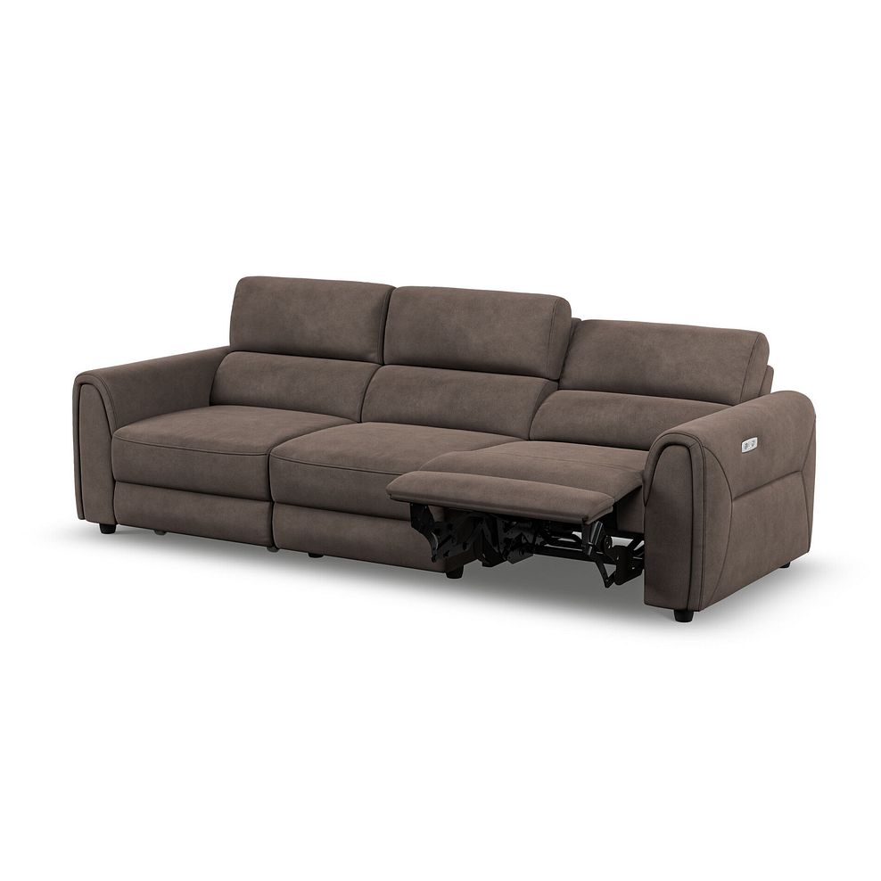 Santorini Modular 3 Seater Power Chaise Left Hand Corner Sofa and Power Headres in Nomad Driftwood Fabric- GROUP 9 5