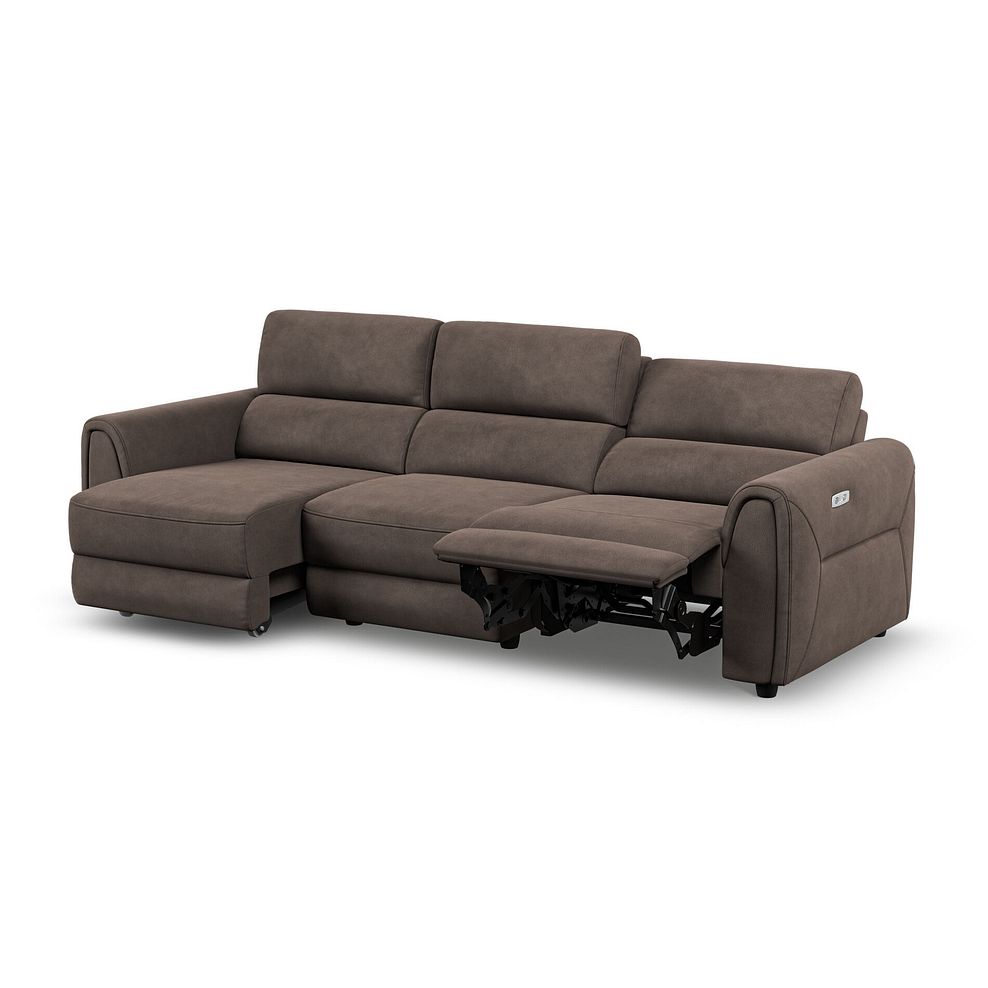 Santorini Modular 3 Seater Power Chaise Left Hand Corner Sofa and Power Headres in Nomad Driftwood Fabric- GROUP 9 6