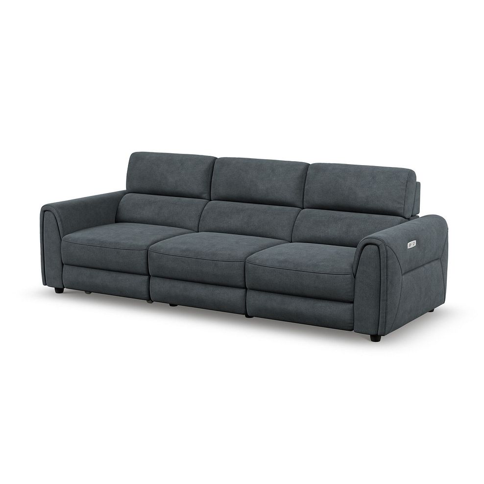 Santorini Modular 3 Seater Power Chaise Left Hand Corner Sofa and Power Headres in Nomad Harbour Mist Fabric- GROUP 9 1