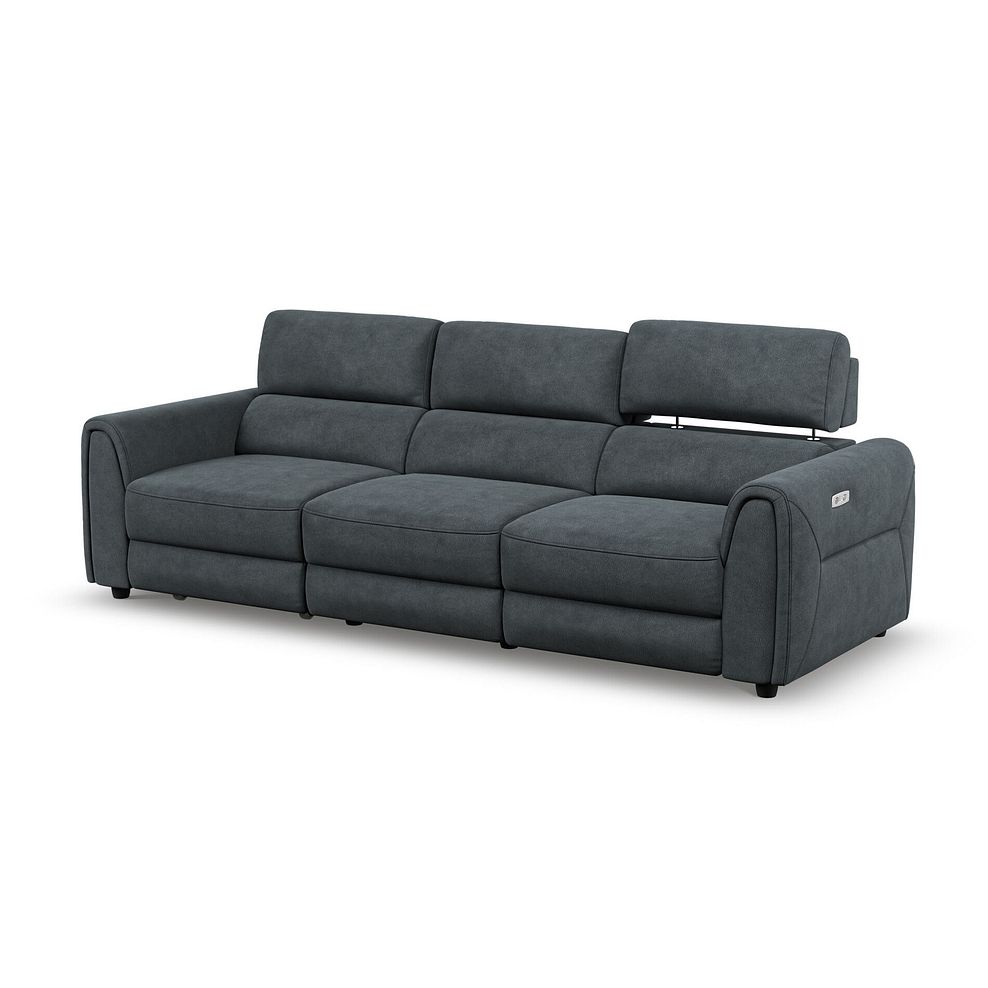 Santorini Modular 3 Seater Power Chaise Left Hand Corner Sofa and Power Headres in Nomad Harbour Mist Fabric- GROUP 9 2