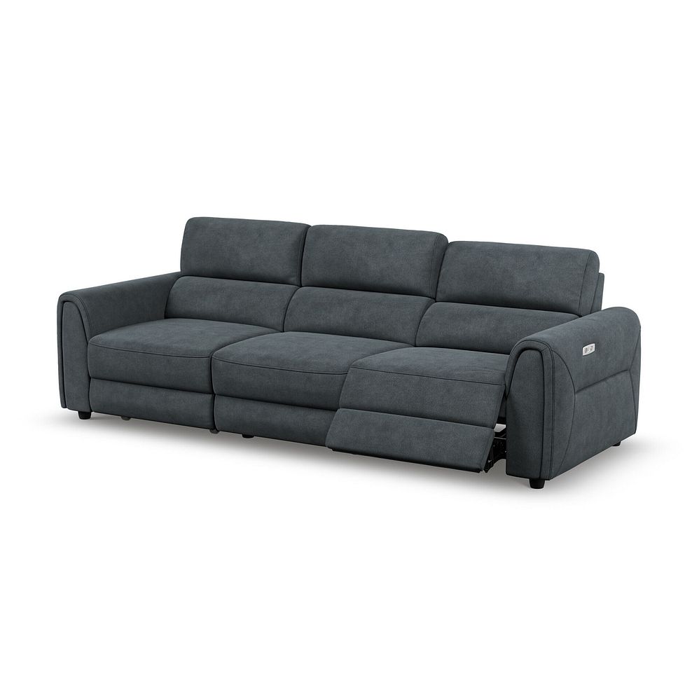 Santorini Modular 3 Seater Power Chaise Left Hand Corner Sofa and Power Headres in Nomad Harbour Mist Fabric- GROUP 9 4