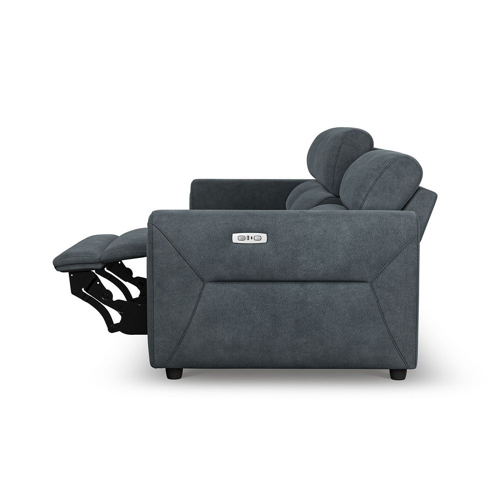 Santorini Modular 3 Seater Power Chaise Left Hand Corner Sofa and Power Headres in Nomad Harbour Mist Fabric- GROUP 9 10