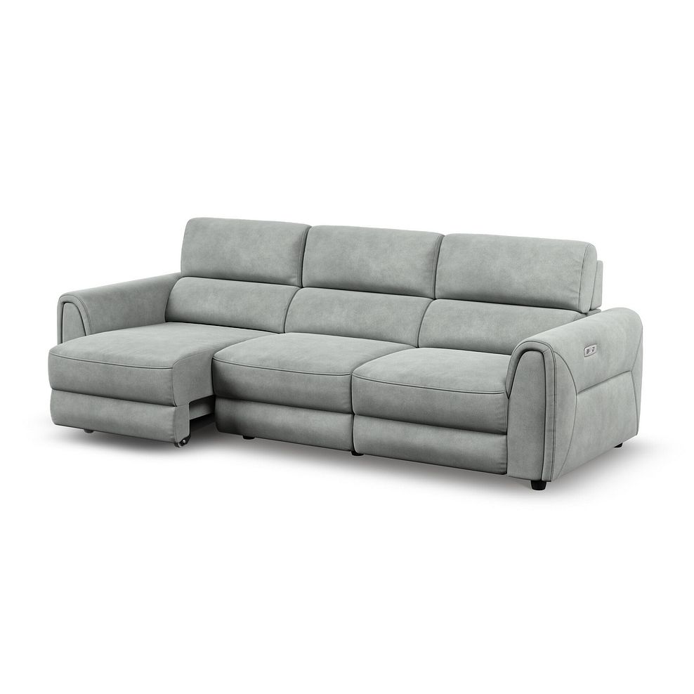 Santorini Modular 3 Seater Power Chaise Left Hand Corner Sofa and Power Headrest in Nomad Pebble Fabric- GROUP 9 3