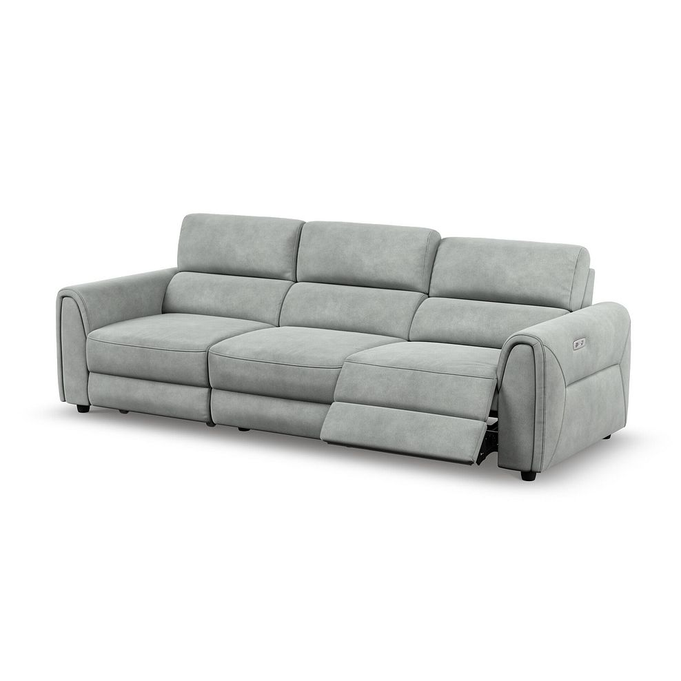 Santorini Modular 3 Seater Power Chaise Left Hand Corner Sofa and Power Headrest in Nomad Pebble Fabric- GROUP 9 4